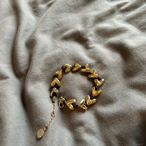 Steve Madden Black and Gold Heart Bracelet